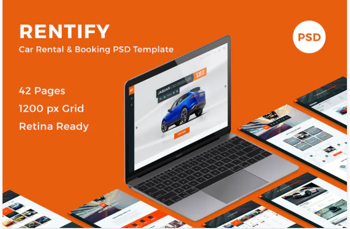 Rentify - Car Rental & Booking PSD Template