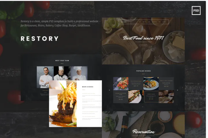 Restory - Restaurant and Cafe PSD Template