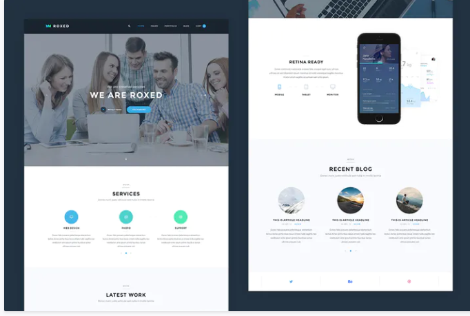 Roxed — Landing Page PSD Template