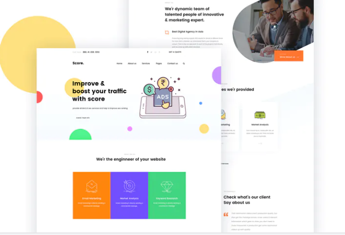 Score. - SEO & Marketing Agency PSD Template