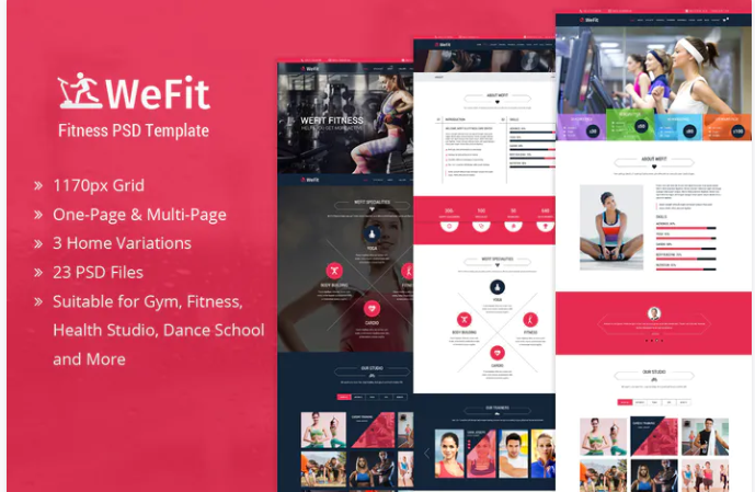 WeFit | Health & Fitness PSD Template