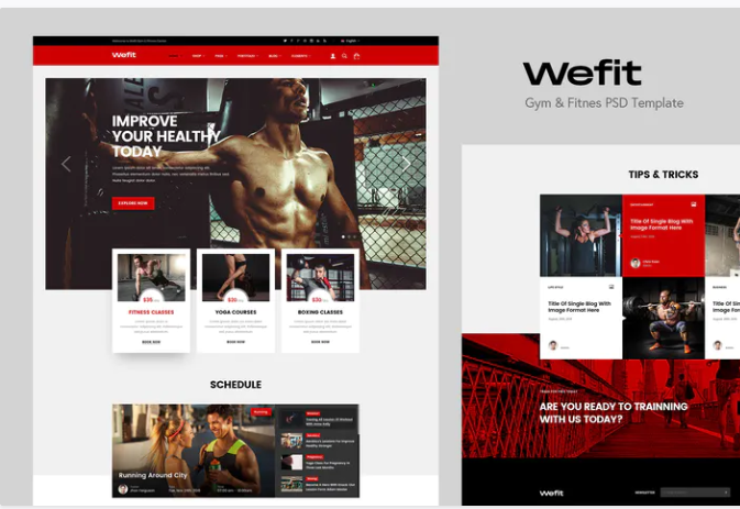 Wefit - Gym & Fitness PSD Template