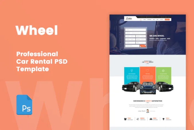 Wheel - Car Rental PSD Template