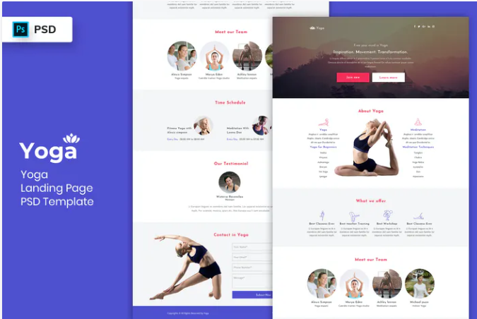 Yoga - Landing Page PSD Template-02