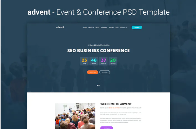 advent - Event & Conference PSD Template