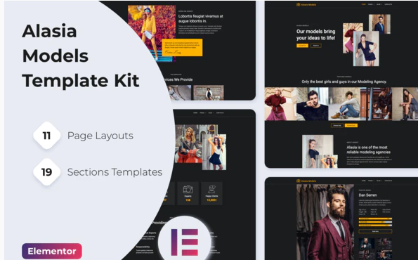 Alasia — Model Agency Elementor Template Kit — WordPress Product by ThemeForest