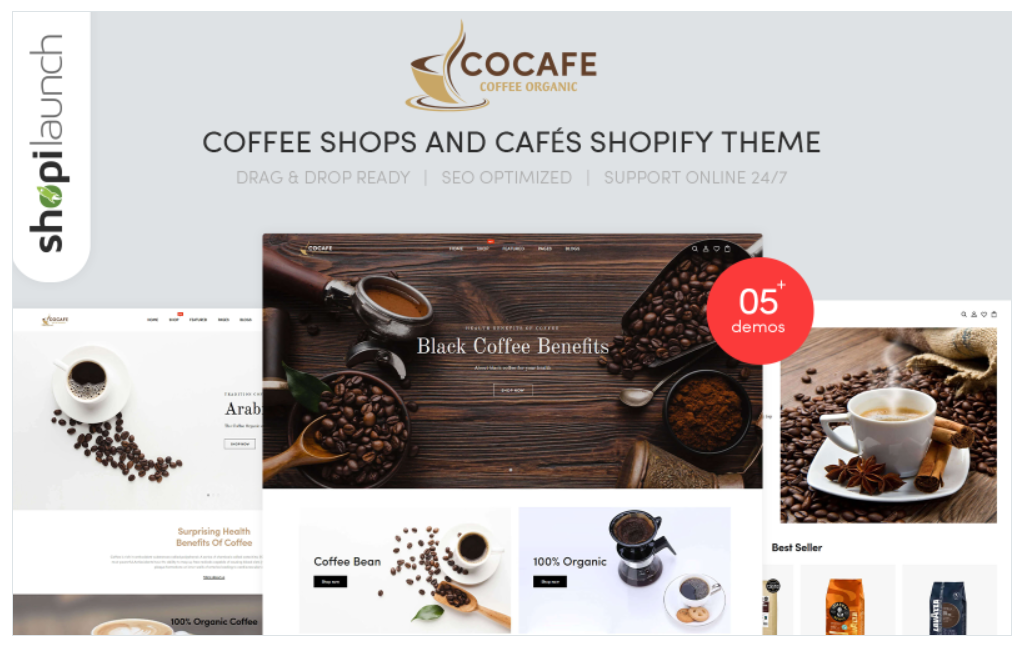 Cocafe - Coffee Shops and Cafés Responsive Shopify Theme