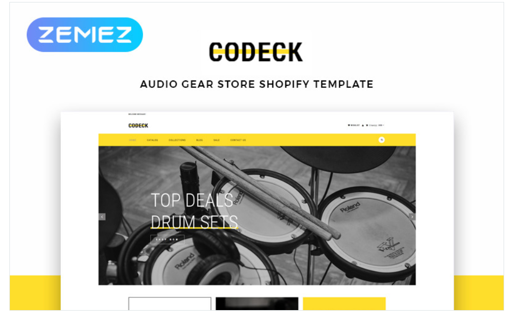 Codeck - Audio Store eCommerce Modern Shopify Theme