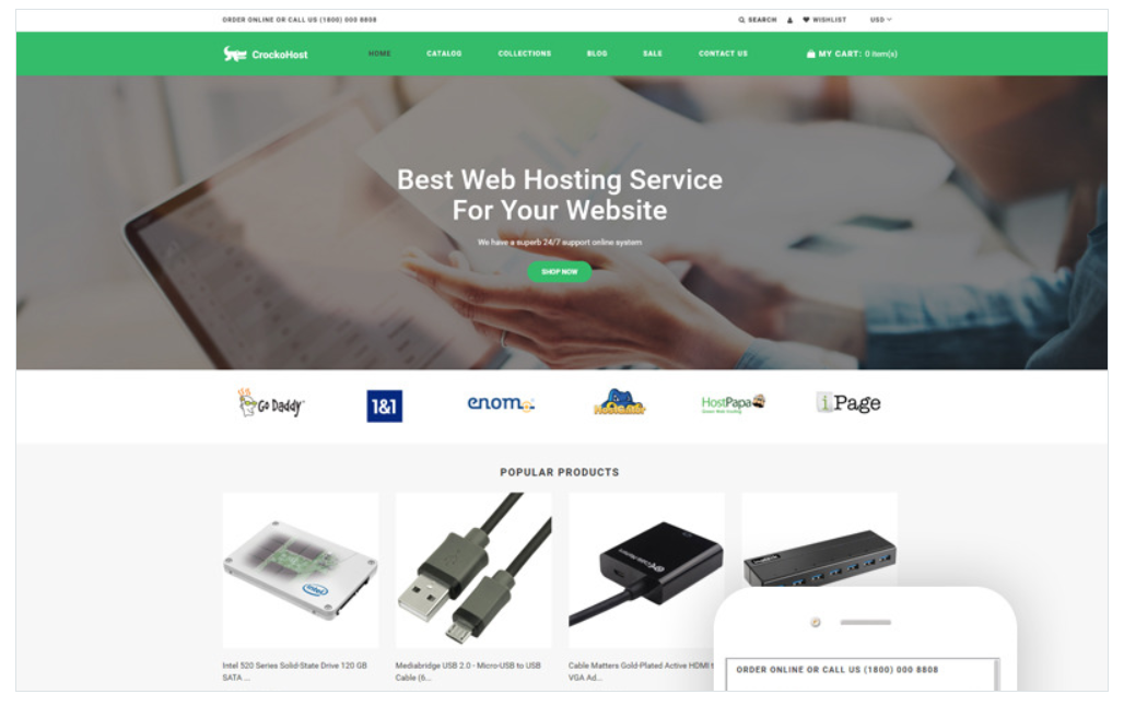 Crocko Host - Hosting E-commerce Clean Shopify Theme