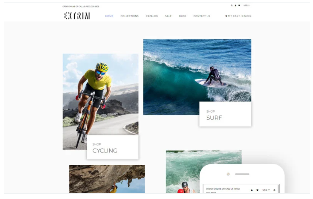 Extrim - Extreme Sports Multipage Modern Shopify Theme
