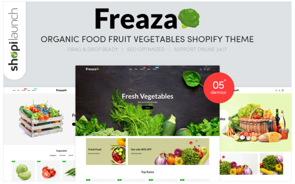 Freaza - Organic Food Fruit Vegetables Shopify Theme