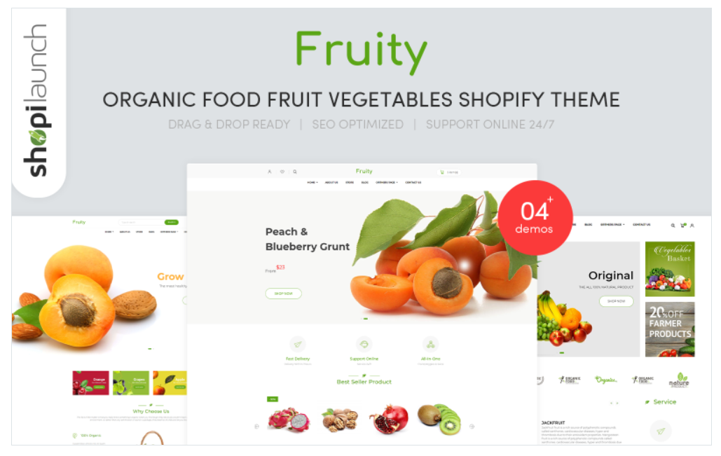 Fruity – Organic Food/Fruit/Vegetables eCommerce Shopify Theme