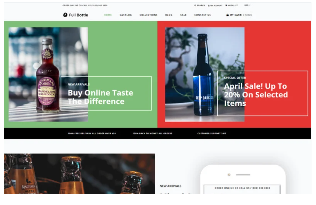 Full Bottle - Drinks Store Clean Shopify Theme