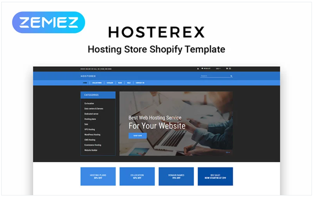 Hosterex - Hosting Multipage Creative Shopify Theme