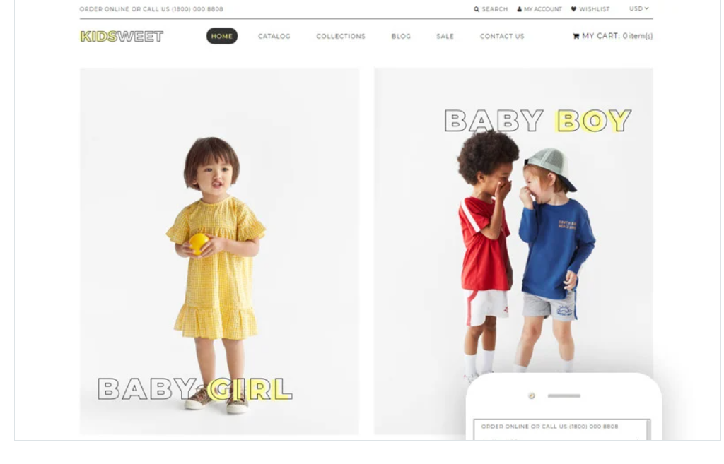 Kidsweet - Kids Fash ion Clean Shopify Theme