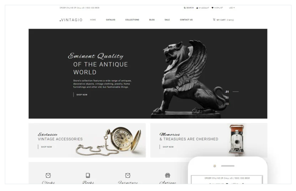 Vintagio - Antique Shop Clean Shopify Theme