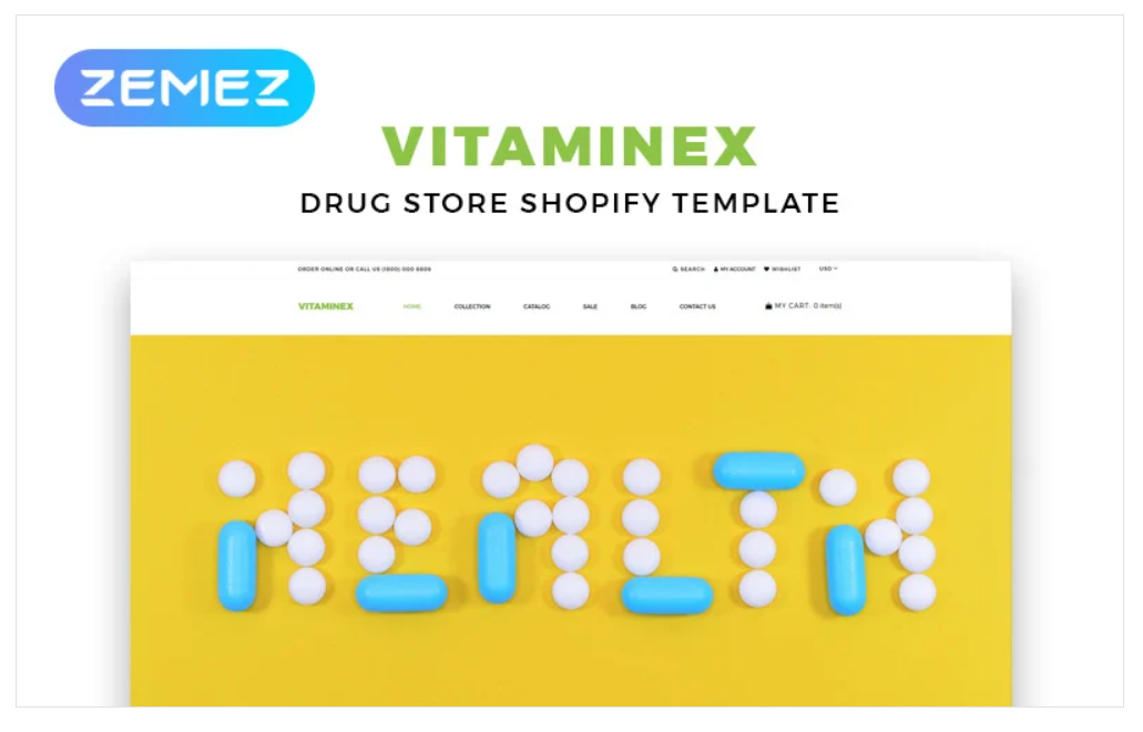 Vitaminex - Drug Store Multipage Creative Shopify Theme