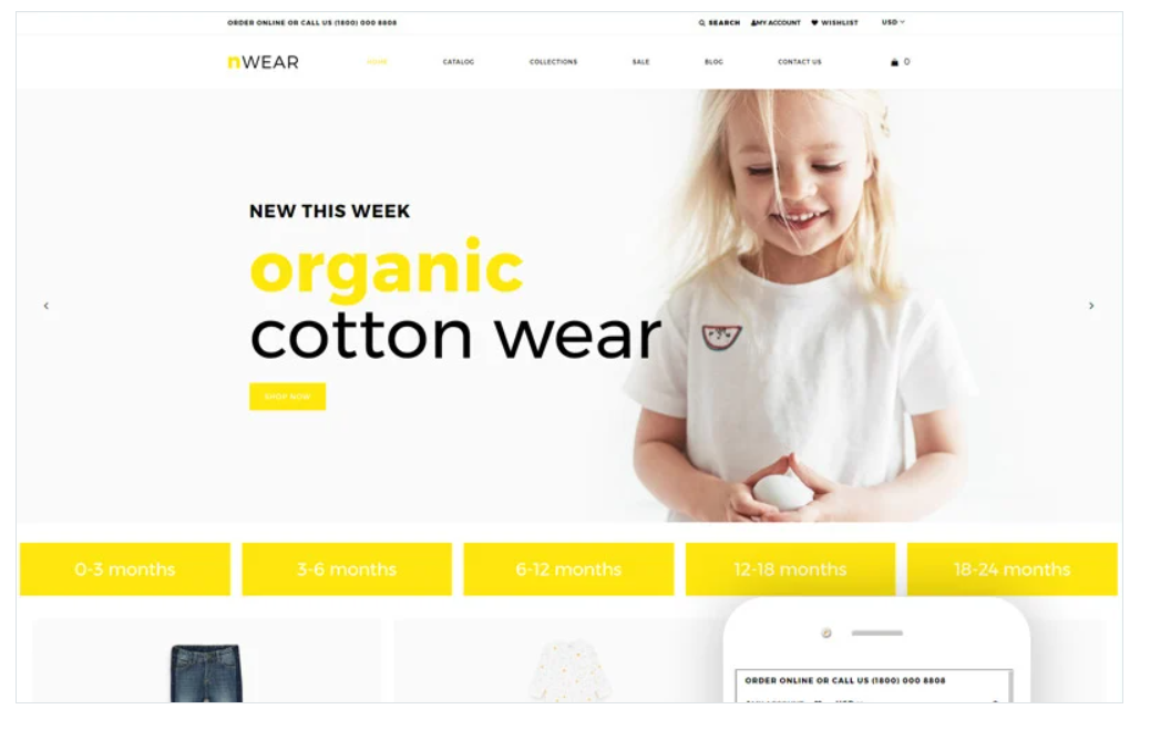 nWear - Kids Fashion & Clothing Multipage Clean Shopify Theme