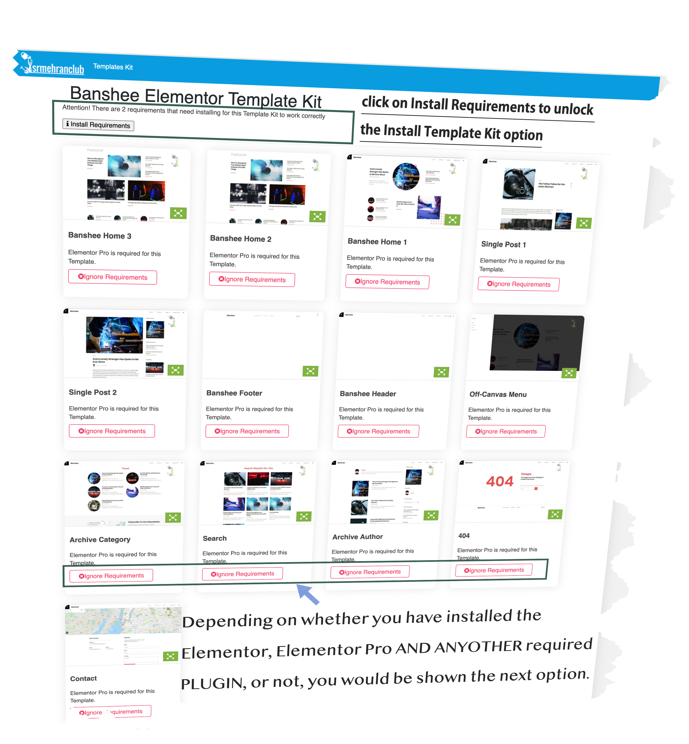 Wowgpl Templates Kit – Elementor srmehran template kit after install kit