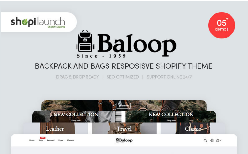 Baloop - Backpack and Bags Responsive Shopify Theme