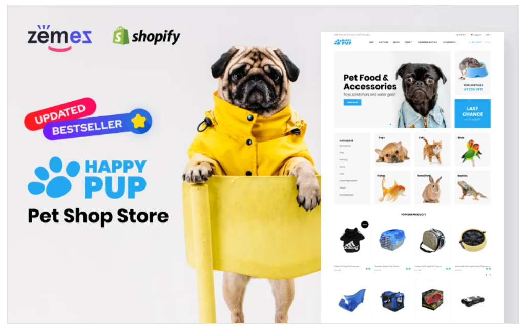 Happy Pup - Pet Shop Store Shopify Theme