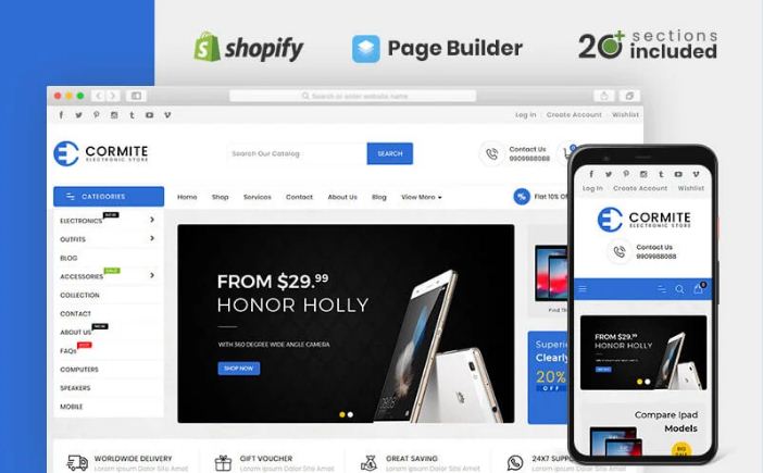 Cormite Electronics Store Shopify Theme