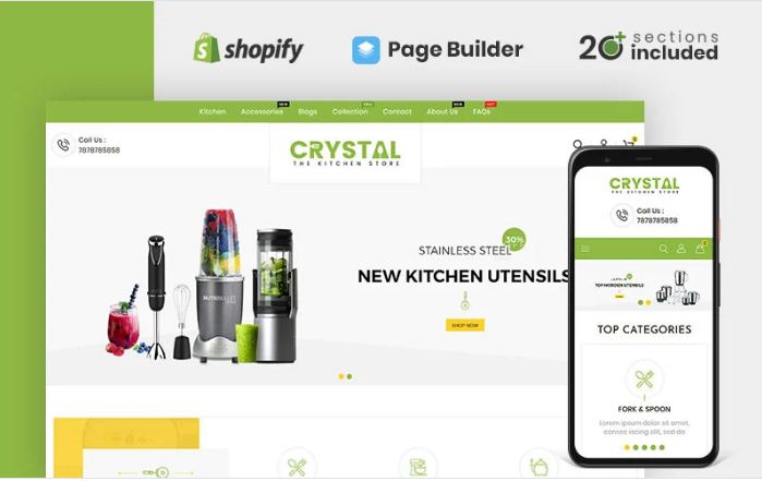 Crystal Kitchen Store Shopify Theme