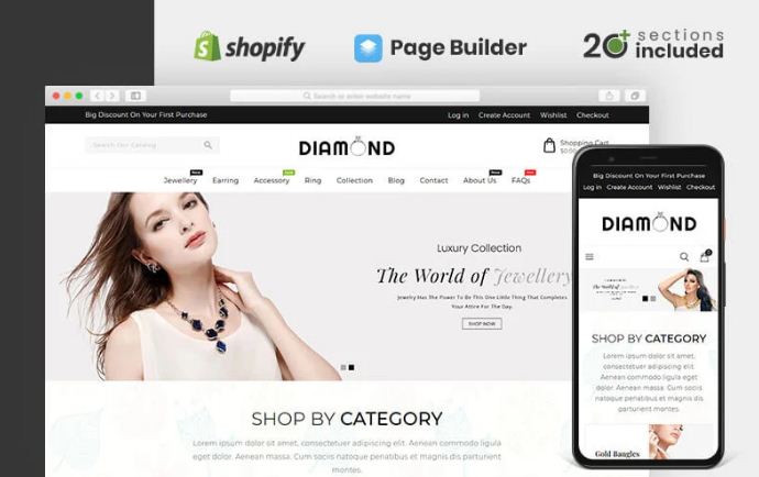 Diamond Jewellery Store Shopify Theme