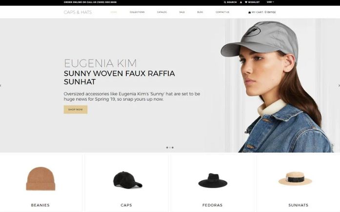 Caps and Hats - Fashion Multipage Elegant Shopify Theme