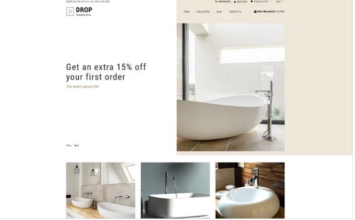 Drop Plumbing Store - Plumbing Multipage E-Commerce Clean Shopify Theme