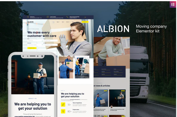 Albion – Moving Company Elementor Template Kit — WordPress Product by ThemeForest