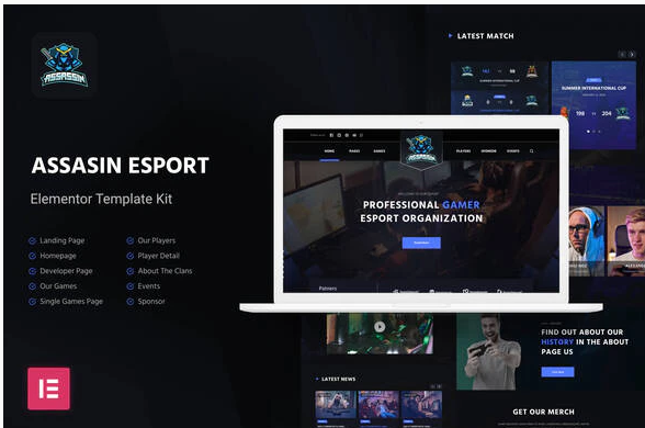 Assasin | eSport Elementor Template Kit