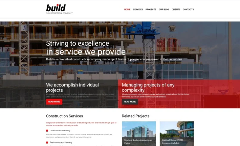 Build - Construction Company Multipage Modern Joomla Template