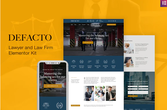 Defacto – Lawyer & Law Firm Elementor Template Kit