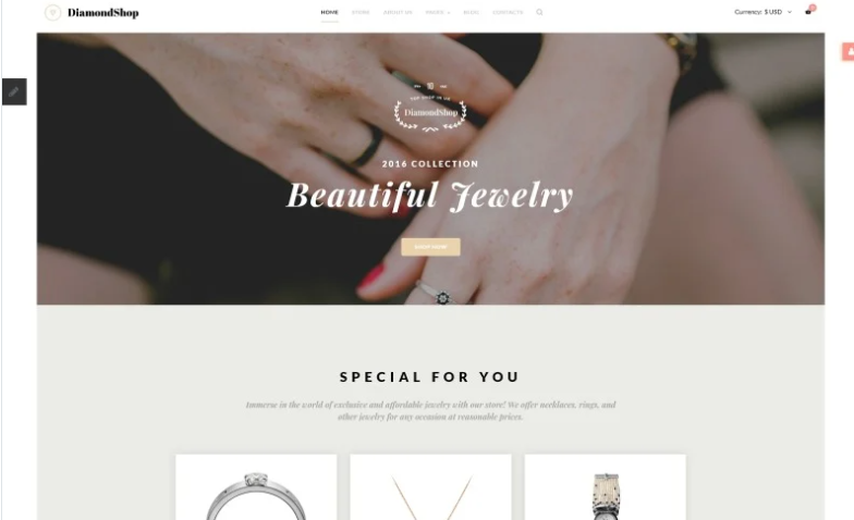 DiamondShop - Jewelry Store Joomla Template