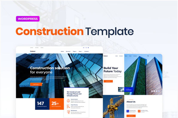 Dustro – Construction Company Elementor Template Kit