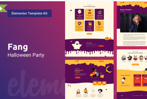 Product Image - Fang — Halloween Party Template Kit for Elementor