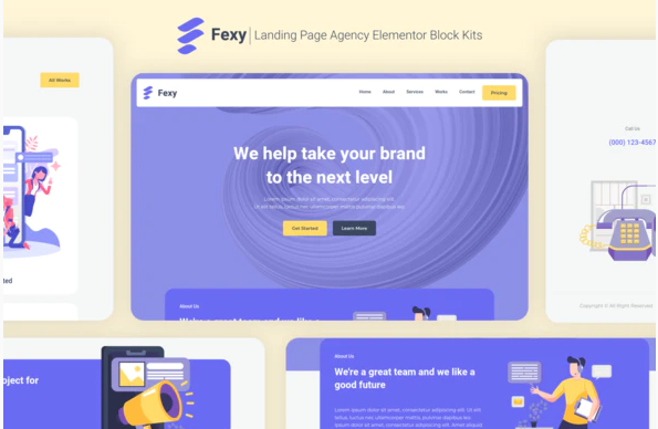 Fexy - Agency Landing Page Elementor Block Kit
