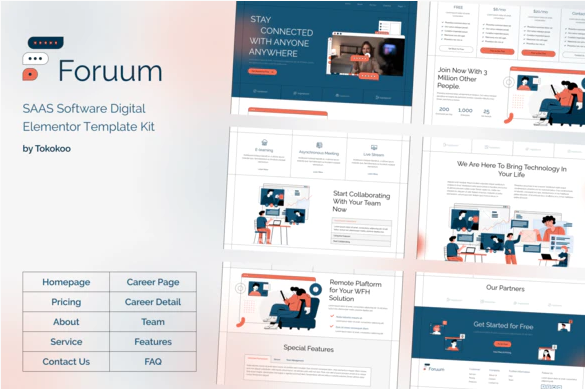 Foruum | SaaS & App Elementor Template Kit