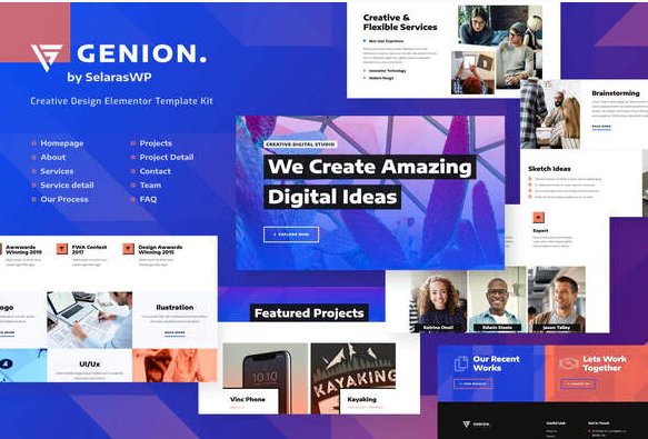 Genion | Creative & Design Elementor Template Kit