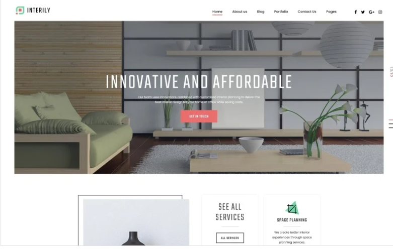 Interily - Interior Design E-Commerce Modern Joomla Template
