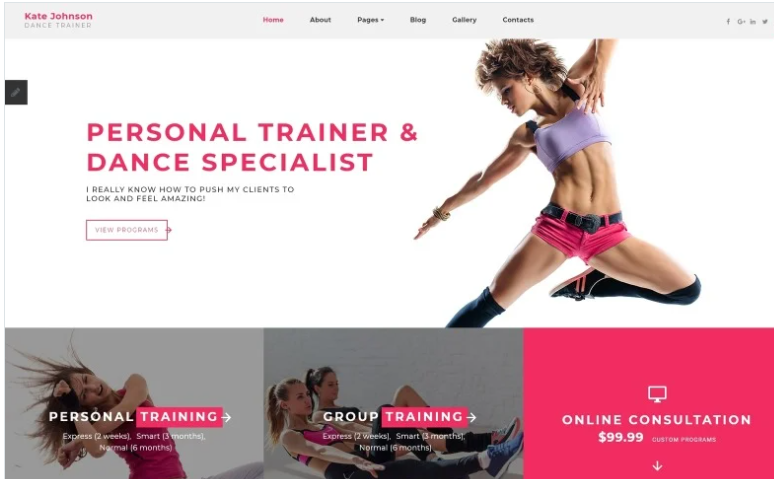 Kate Johnson - Dance Trainer Joomla Template