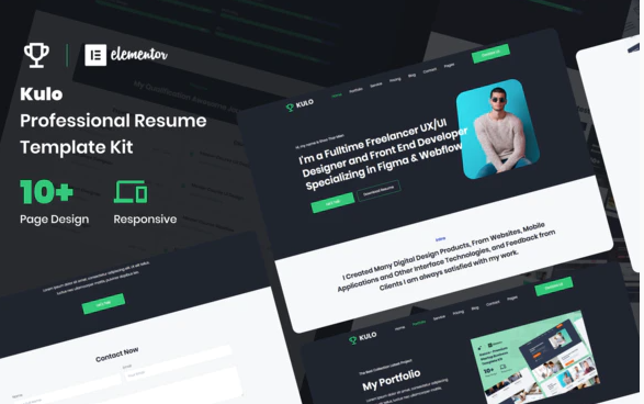 Kulo - Professional Resume Elementor Template Kit
