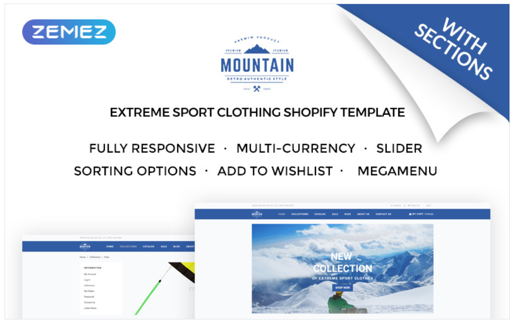 Mountain - Extreme Sport Clothing Store Shopify Theme