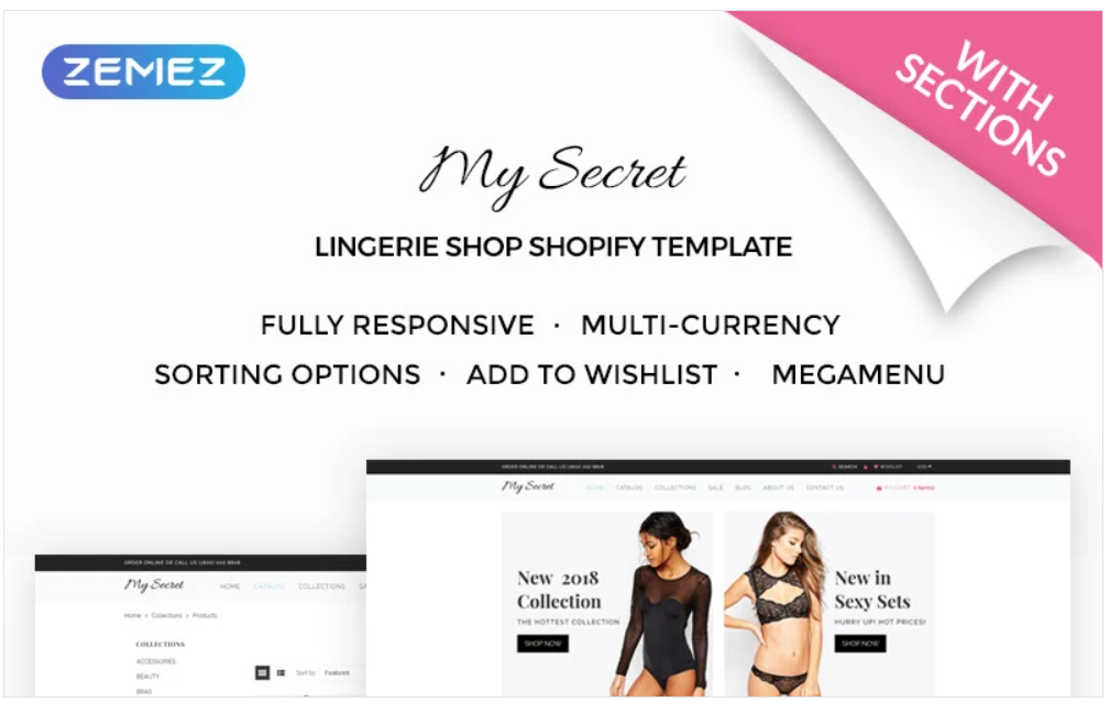 My Secret - Lingerie Shop Shopify Theme