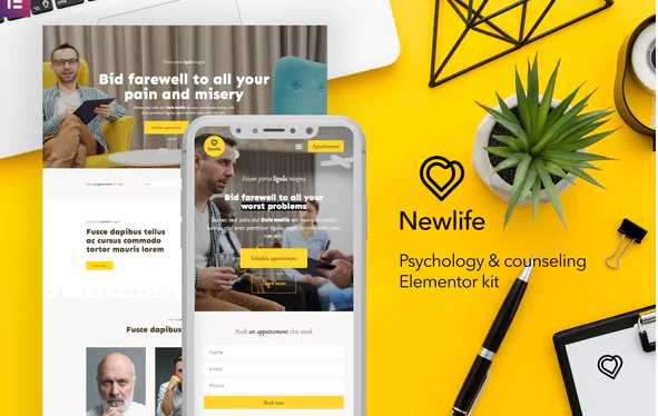 Newlife – Psychology & Counseling Elementor Template Kit — WordPress Product by ThemeForest