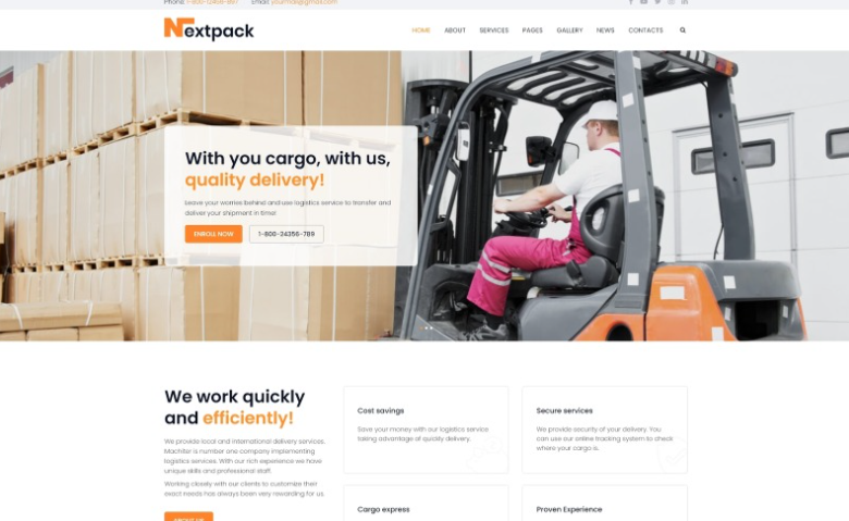 NextPack - Delivery Services Clean Joomla Template