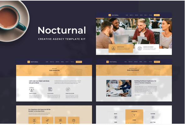 Nocturnal - Creative Agency Elementor Template Kit