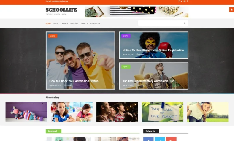 School Blog Joomla Template