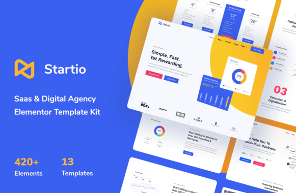 Startio - Saas & Digital Agency Elementor Template Kit